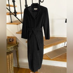 Full length black wool coat